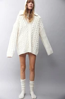 Cable-Knit Sweater with Collar