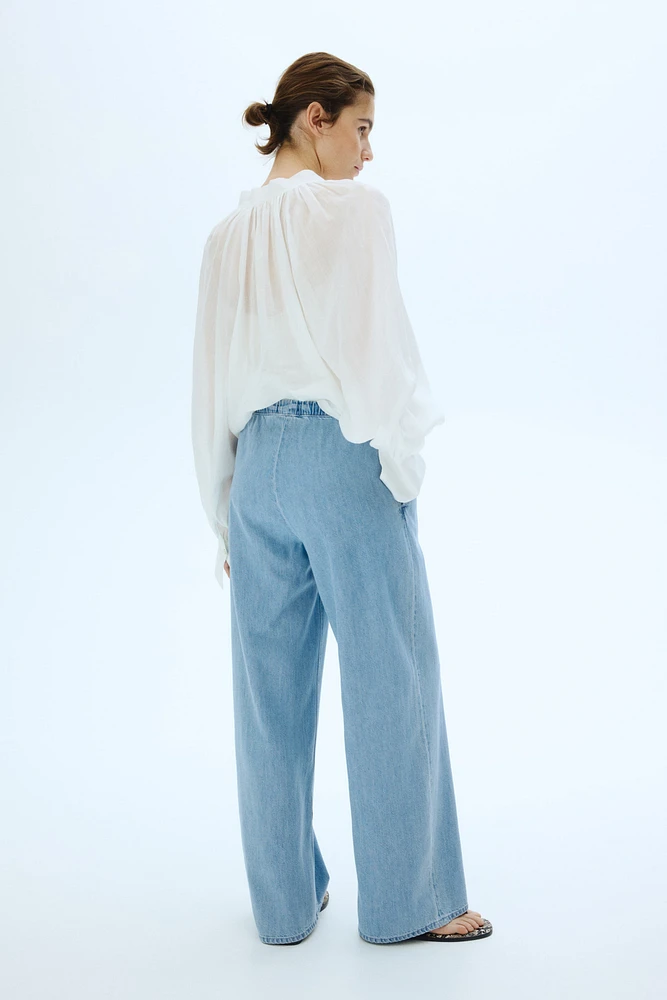 Pantalon MAMA en denim avec cordon de serrage