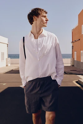 Regular-Fit Linen Shorts