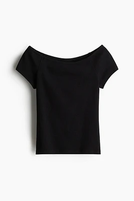 Ribbed Off-the-Shoulder Top