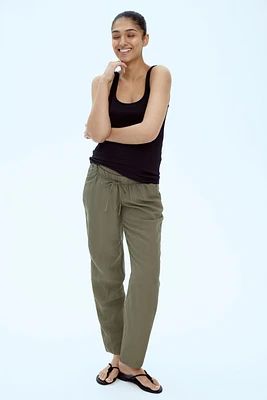MAMA Linen-Blend Pants