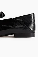 Crackled-Finish Leather Loafers