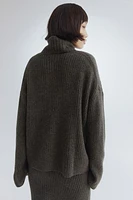 MAMA Rib-Knit Turtleneck Sweater