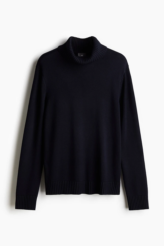 Cotton-Blend Mock-Turtleneck Sweater