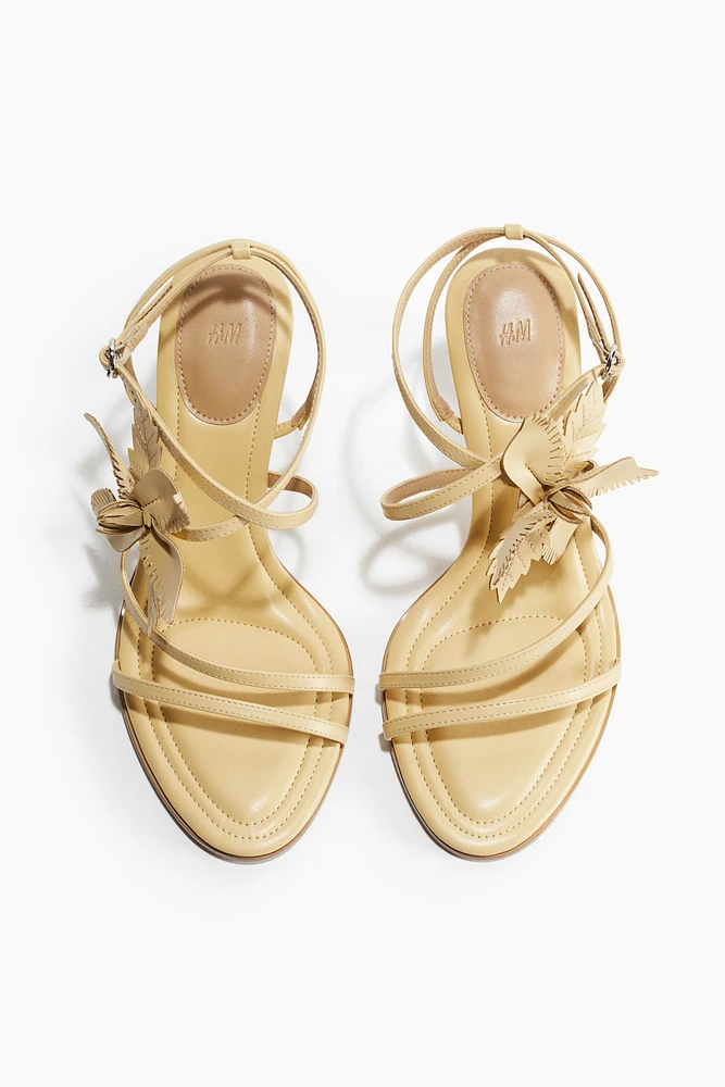 Appliquéd Heeled Sandals
