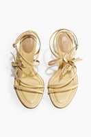 Appliquéd Heeled Sandals