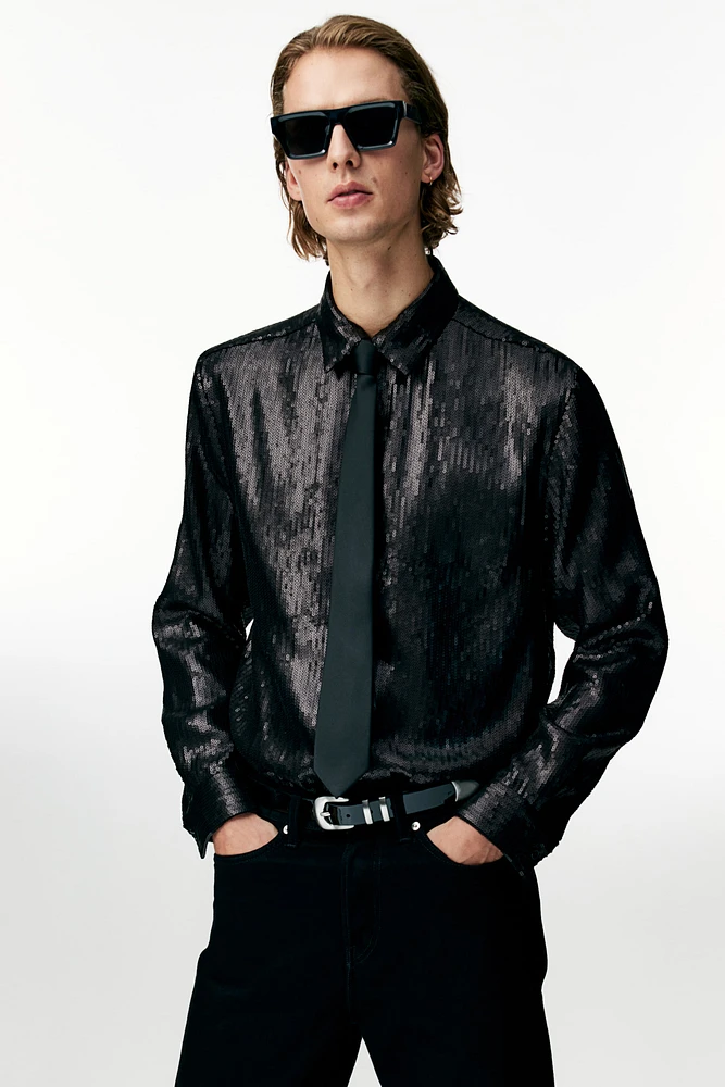 Regular Fit Sequined Shirt