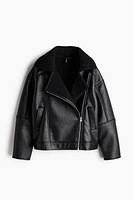 Teddy-lined biker jacket