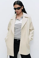 Tie-Belt Felted Coat