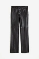 Slit-hem Leather Pants