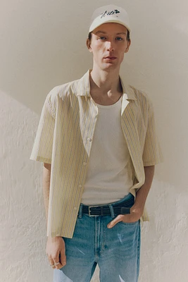 Chemise classique en coton avec col cubain