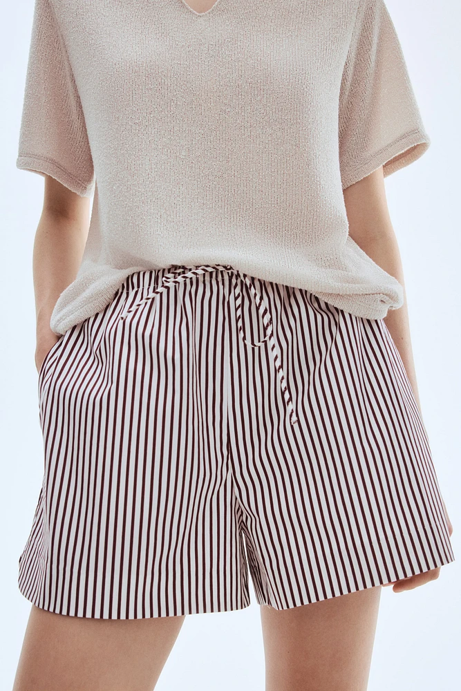 Short en coton avec cordon de serrage