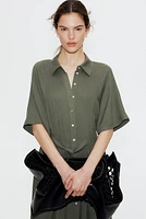 Tie-belt Shirt Dress