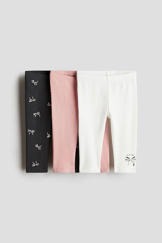 Lot de 3 leggings en jersey coton