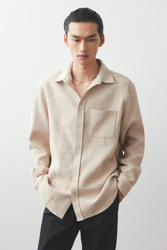 Regular Fit Textured-Weave Shirt