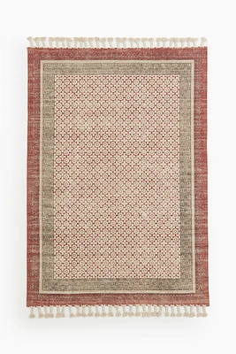 Patterned Rug with Fringe