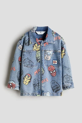 Surchemise en denim imprimé