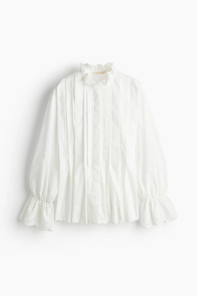 Cotton Blouse with Pintucks