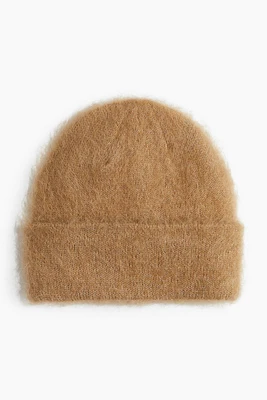 Fuzzy Wool-Blend Beanie