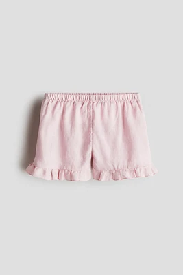 Short à volant en lin