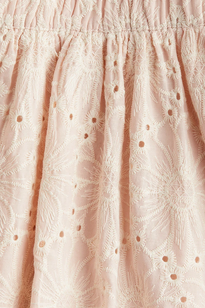 Skirt with Eyelet Embroidery