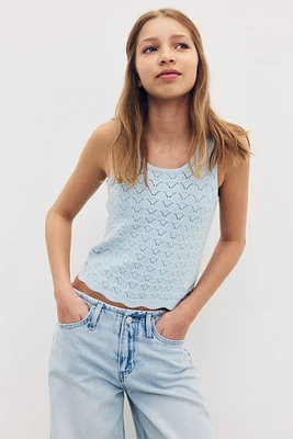Pointelle-Knit Tank Top