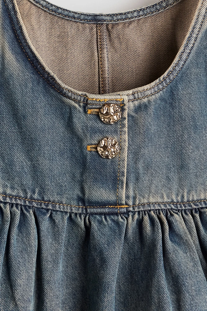 Denim Peplum Top