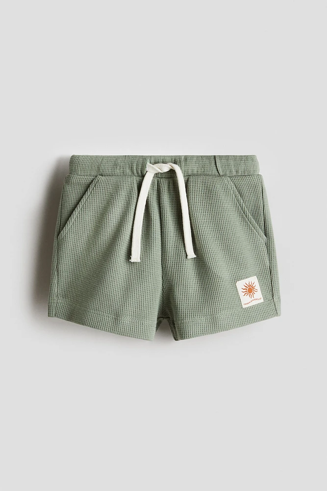 Waffled Cotton Shorts