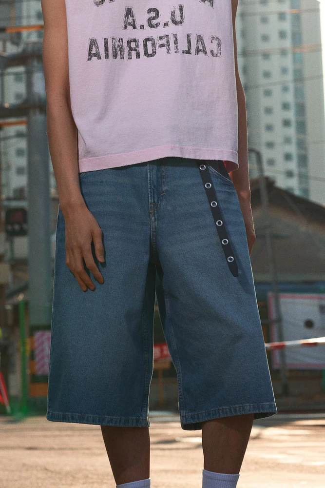 Super-Baggy Denim Shorts