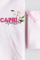 2-piece Brushed-Inside Hoodie and Shorts Set