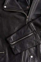 Leather biker jacket