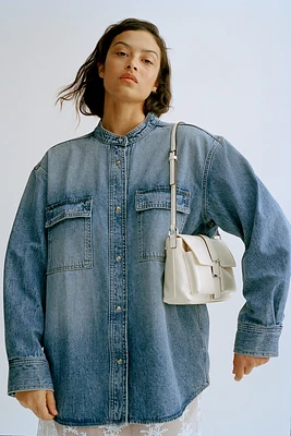 Chemise en denim délavé