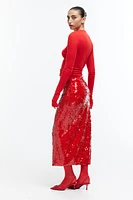 Sequined Midi Skirt