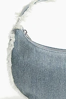 Frayed-edge Denim Shoulder Bag