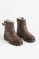 Teddy-lined Biker Boots