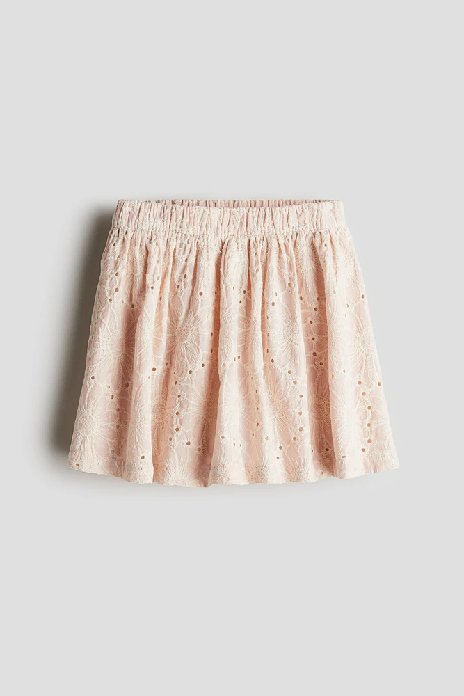 Skirt with Eyelet Embroidery