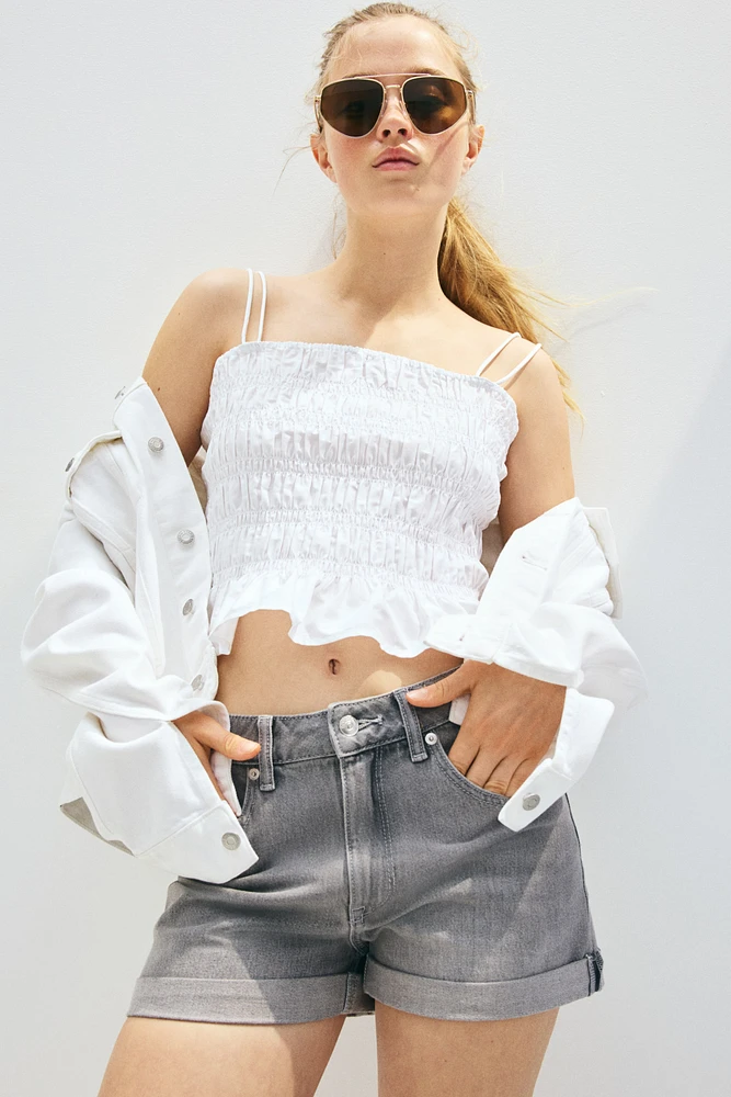 High-Waist Denim Shorts