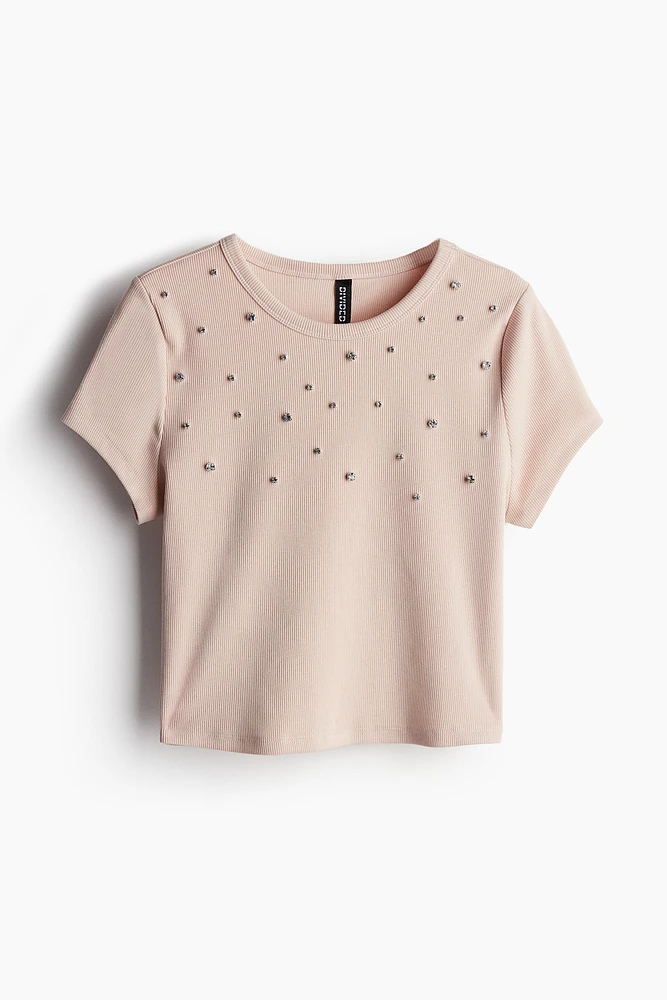 Embellished Cropped T-shirt