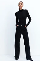 Ribbed Turtleneck Top