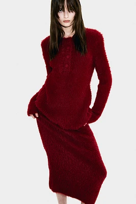 Fluffy-Knit Skirt