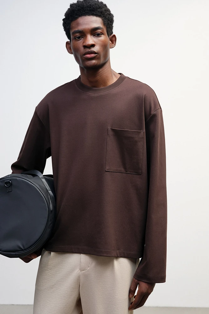 Loose-Fit Long-Sleeved Jersey Shirt