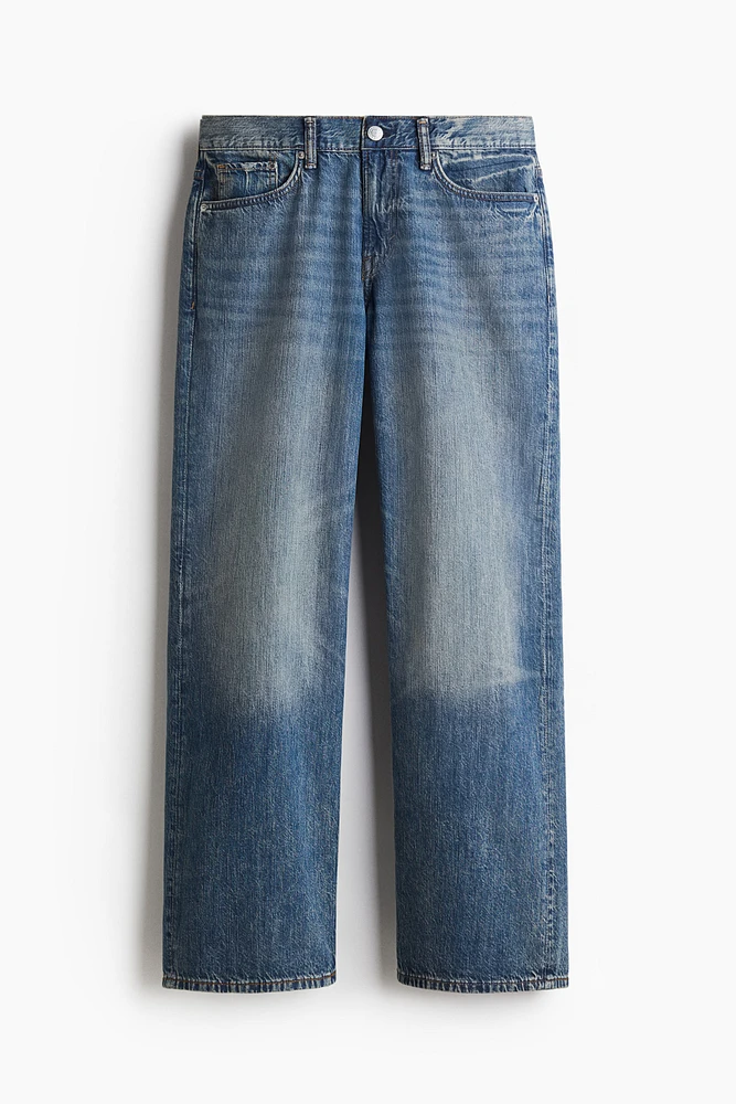 Jean droit taille basse ample