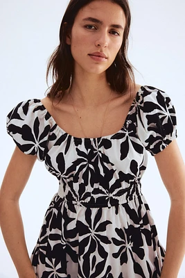 Off-the-Shoulder Poplin Dress