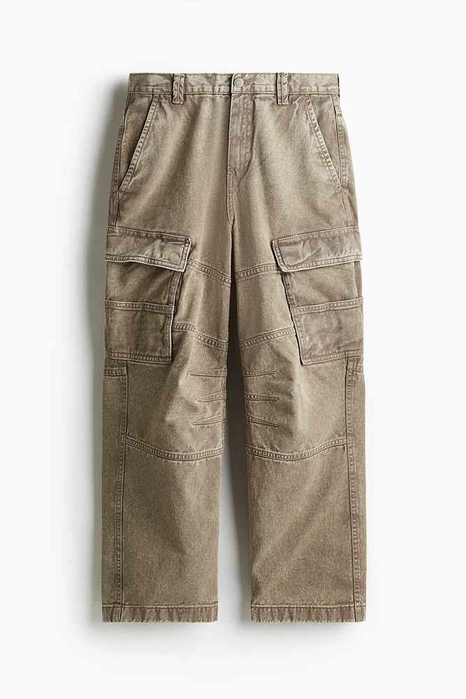 Pantalon cargo coupe ample en coton