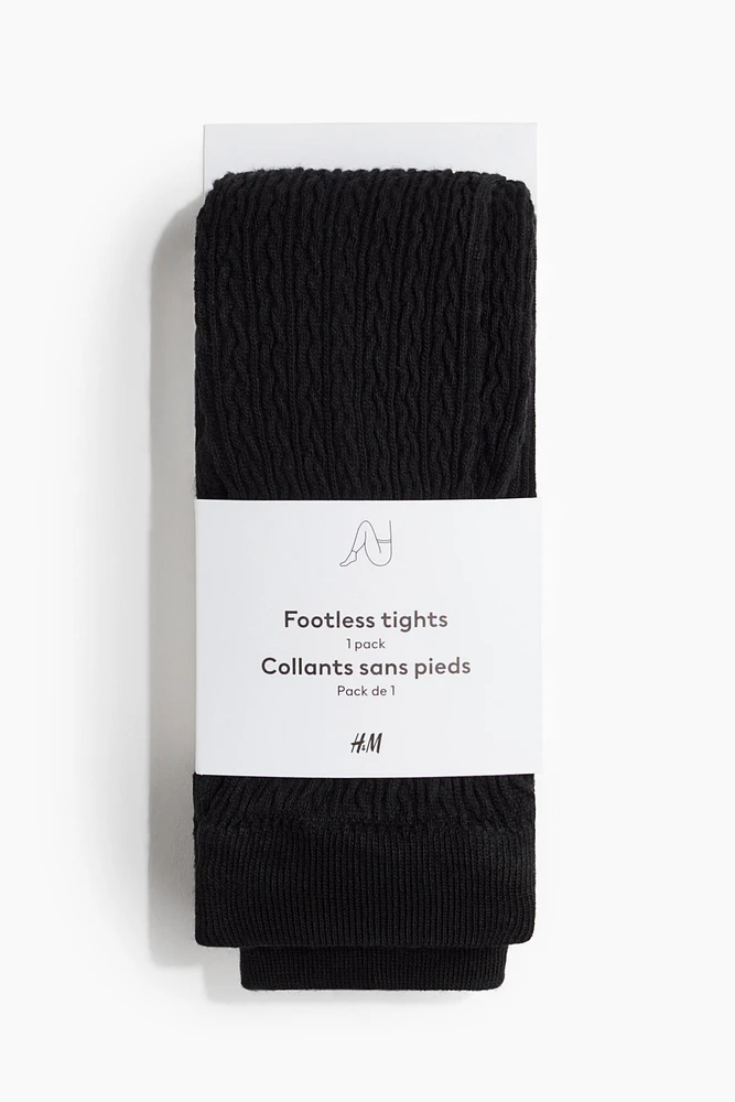 Cable-Knit Footless Tights