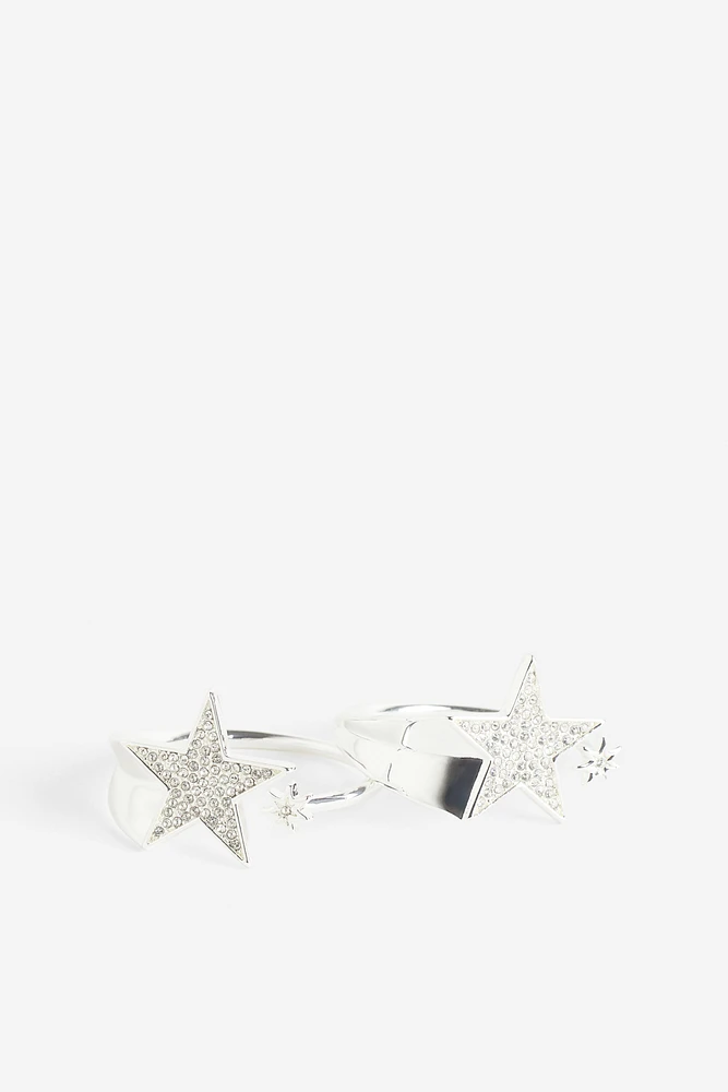 Lot de 2 ronds de serviette en métal
