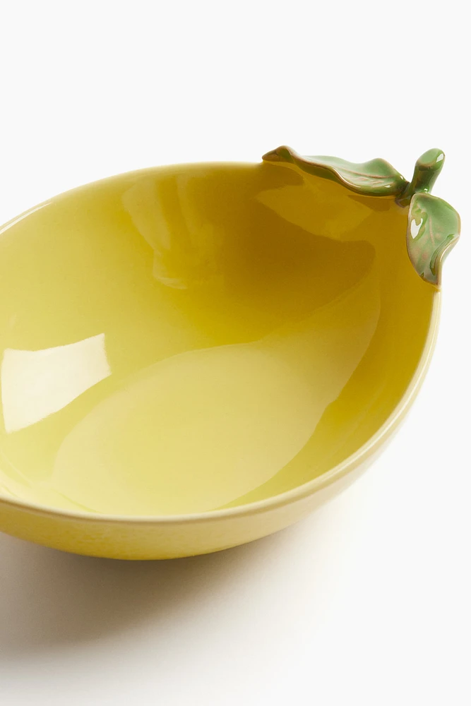 Lemon-shaped Stoneware Serving Bowl