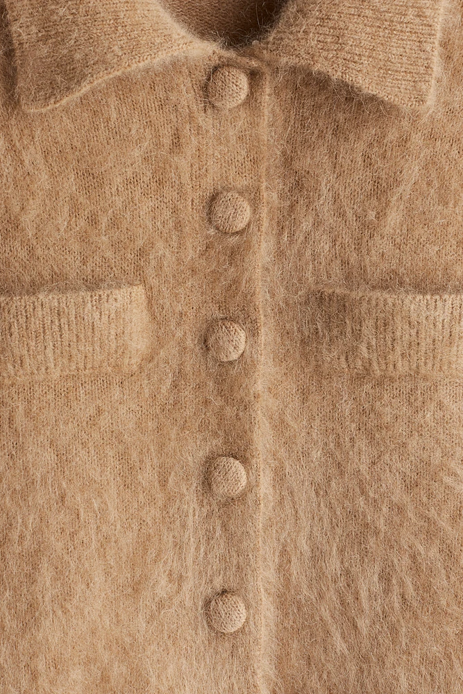 Mohair-blend Cardigan with Collar