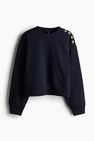 Button-Detail Sweatshirt