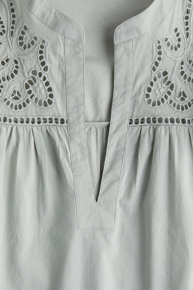 Blouse with Eyelet Embroidery